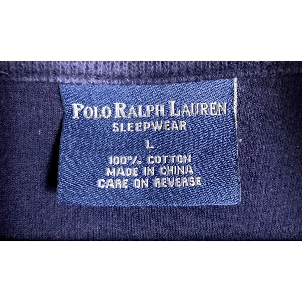 Polo Ralph Lauren Sleepwear 100%‎ Cotton 1/4 Zip Sweater Size Large